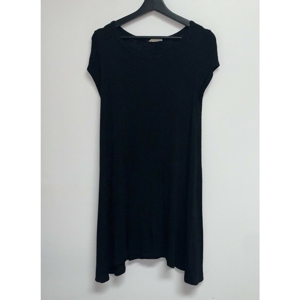 Pinc Womens T-shirt Dress Size S M  Black Sundress Tee Stretch Casual Beach